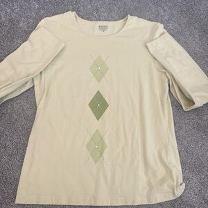 Annex Women's Green Argyle Top